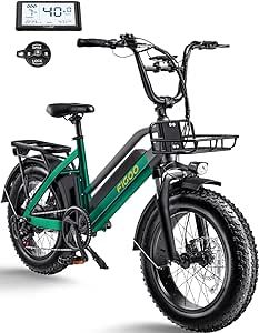figoo S1 Electric Bike for Adults- 20" x 4.0 E-Bike for Adults, Commuter & Mountain Riding with Powerful 750W/1000W Motor and Removable Battery - Up to 62 Mile Range & 32 MPH Speed